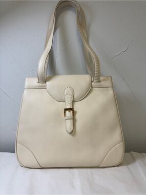 5 - Etro (Etro Milano) Winter White Soft leather shoulder bag with double strap